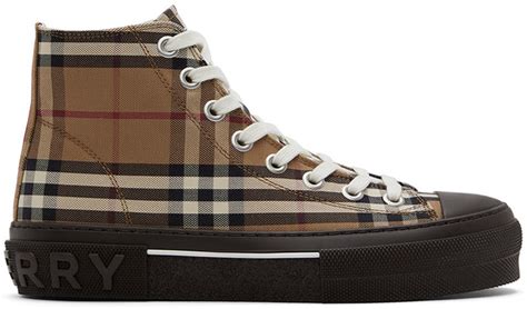 vintage check and leather sneakers burberry|burberry vintage check high top.